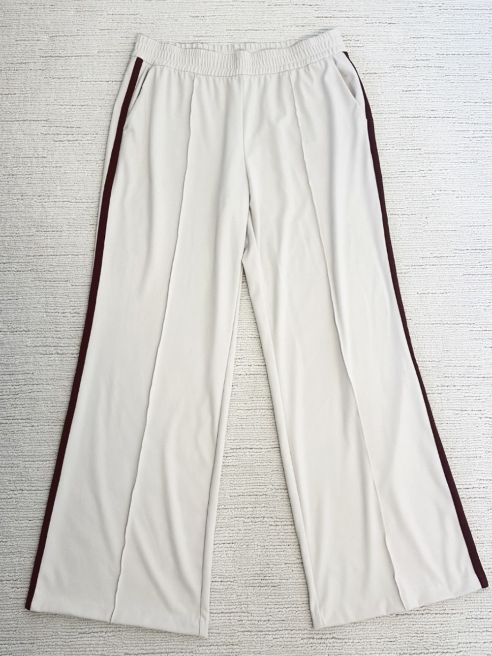 ATHLETA Finish Line Womens XLT Cream Mid Rise Track Pants Travel Athleisure Tall - Picture 3 of 13